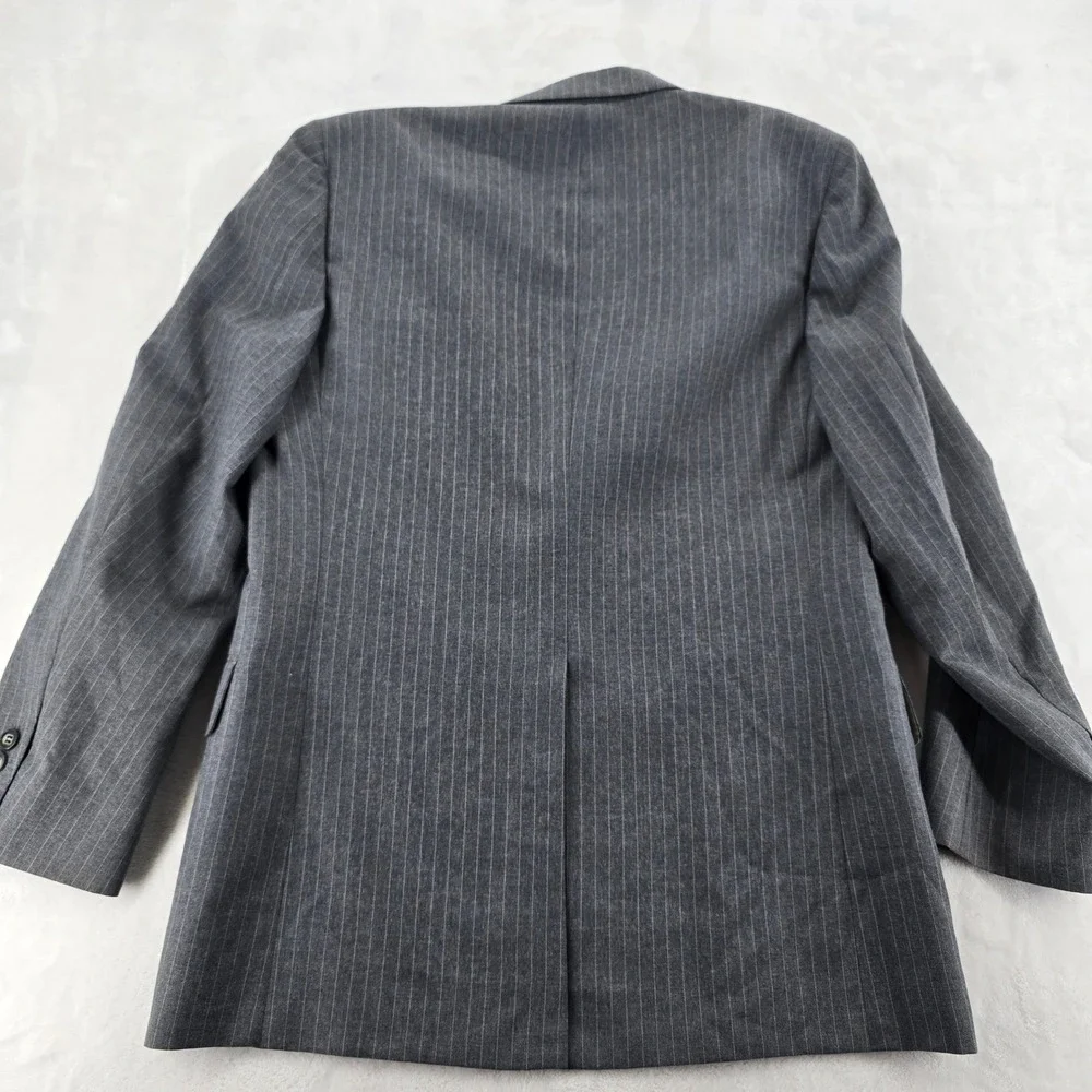 Johnny Carson 2-Piece Suit 40R 38 32 REG Gray Pinstripe Wool Blend USA Made
